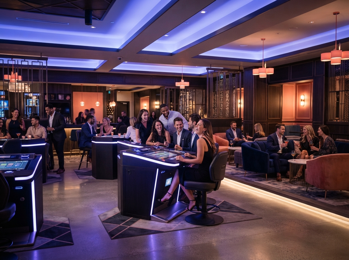 Relaxed modern entertainment venue environment
